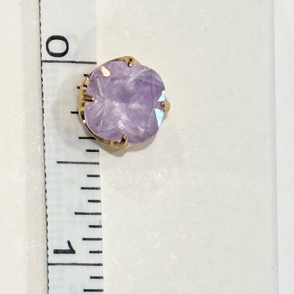 Kate Spade Gold-Tone Color Lilac Cubic Zirconia Stud Earrings - Picture 4 of 6